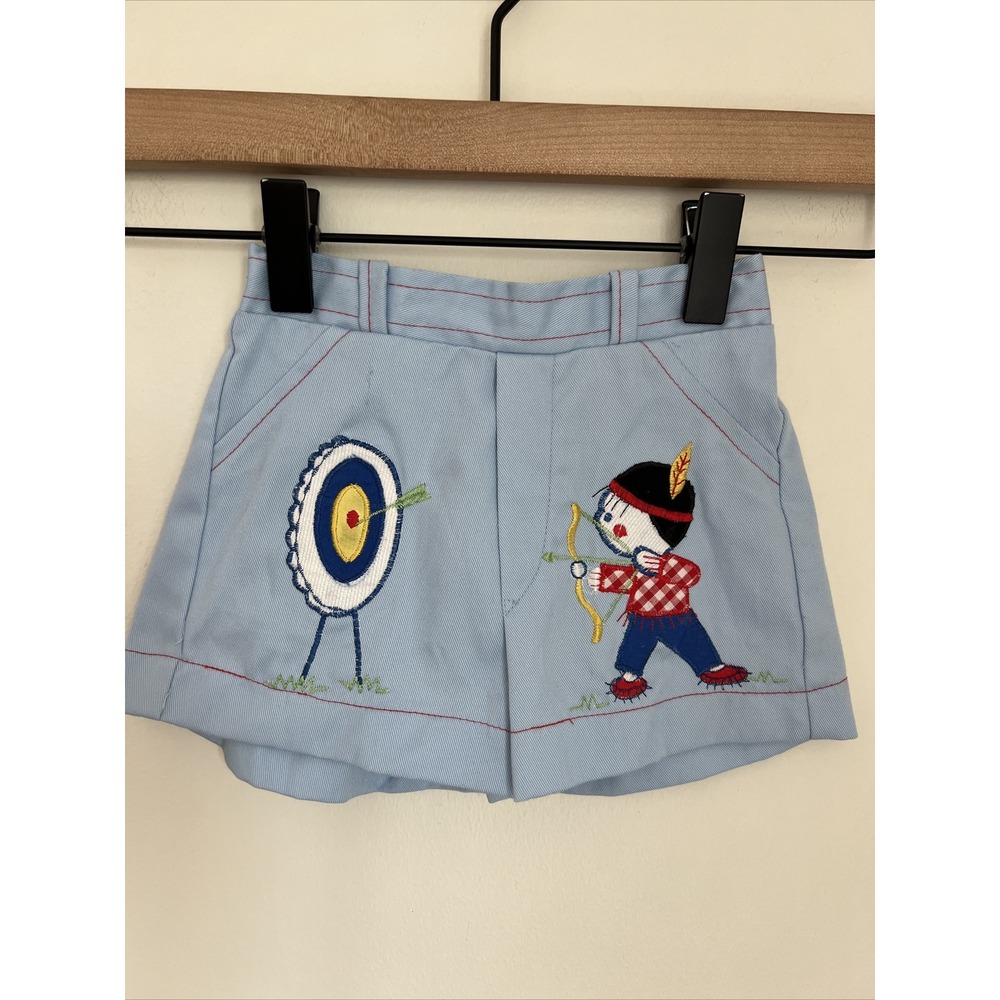 Amazing vintage baby boy shorts Size 12m Archery Bow Arrow Indian Rare